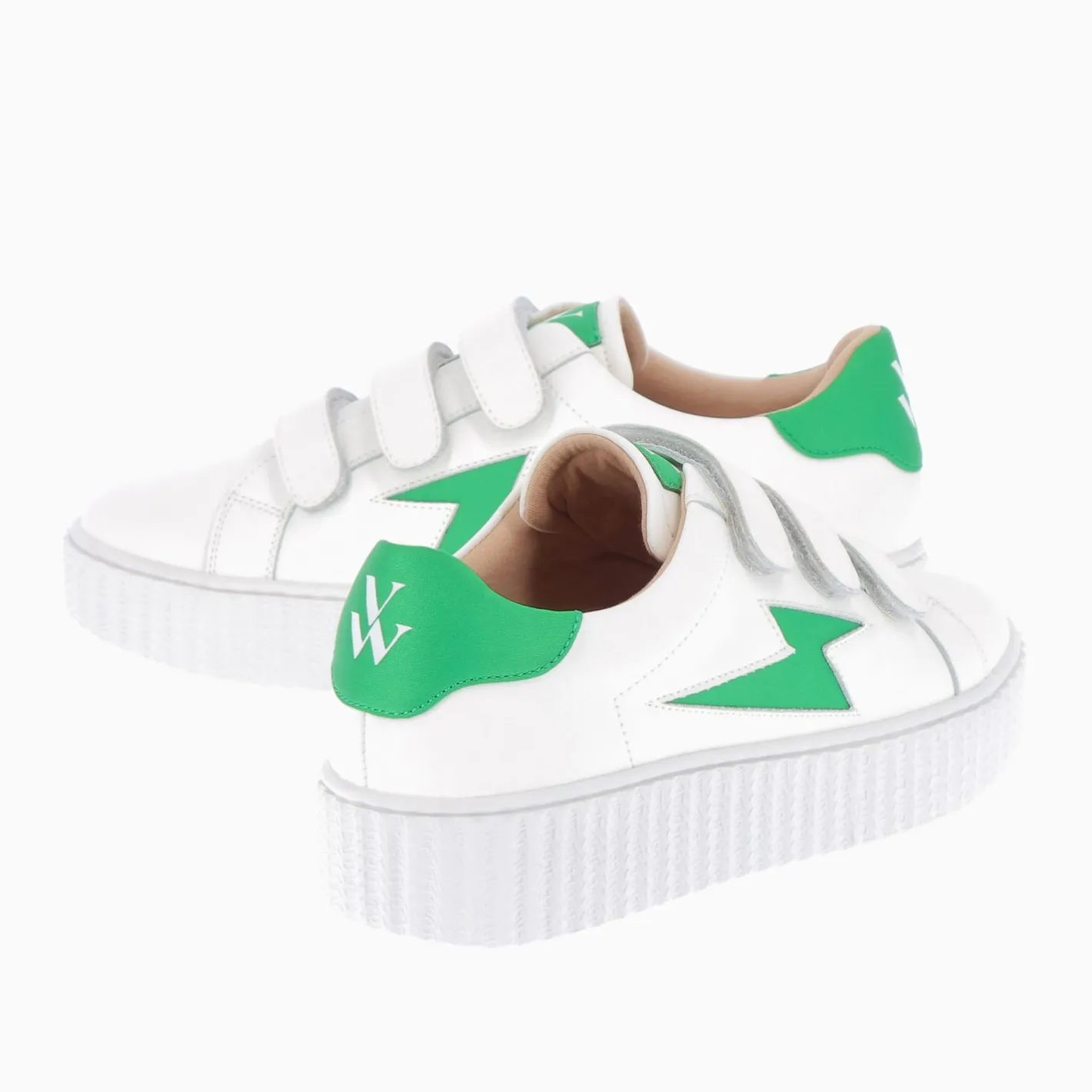 Vanessa Wu Baskets Eclair Larissa Blanches A Details En Satin Vert Best