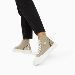 Vanessa Wu Baskets Eclair Laure Montantes Kaki Et Champagne Best