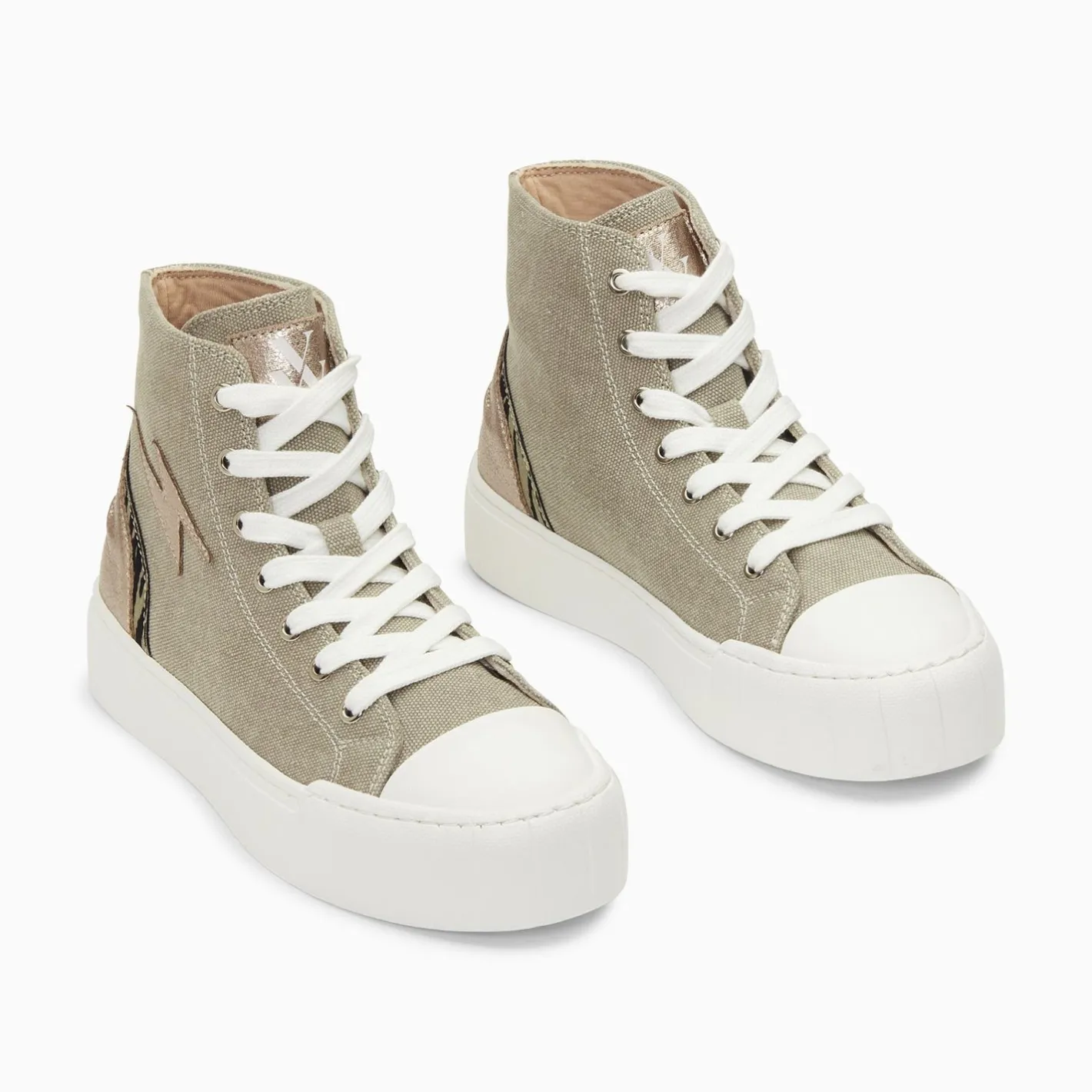 Vanessa Wu Baskets Eclair Laure Montantes Kaki Et Champagne Best