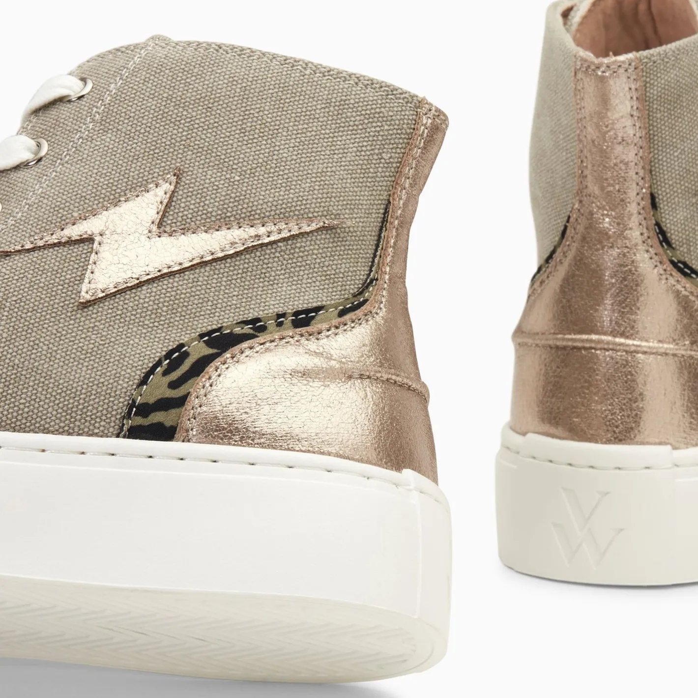 Vanessa Wu Baskets Eclair Laure Montantes Kaki Et Champagne Best