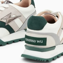 Vanessa Wu Baskets Eclair Liena Vert Et Anthracite A Semelle Running New