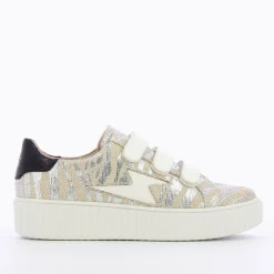 Vanessa Wu Baskets Eclair Lindsey Effet Toile De Jute Beige Et Argent Online