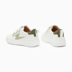 Vanessa Wu Baskets Eclair Lison Blanc Et Kaki A Scratchs Sale