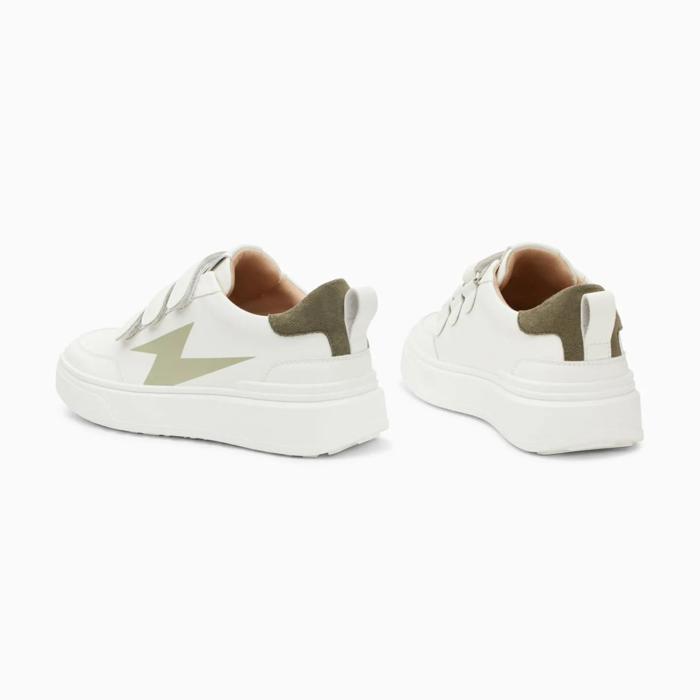 Vanessa Wu Baskets Eclair Lison Blanc Et Kaki A Scratchs Sale