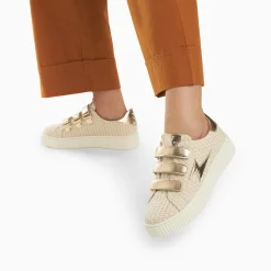 Vanessa Wu Baskets Eclair Louise Beige Et Or A Scratchs Outlet