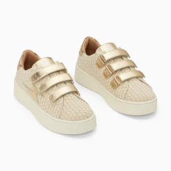 Vanessa Wu Baskets Eclair Louise Beige Et Or A Scratchs Outlet