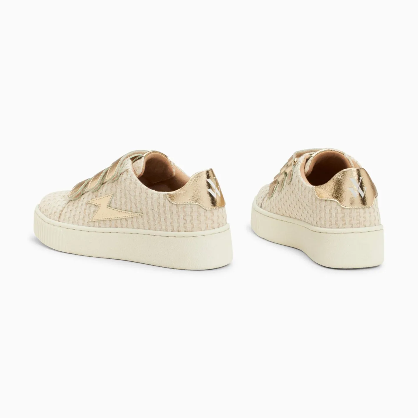 Vanessa Wu Baskets Eclair Louise Beige Et Or A Scratchs Outlet