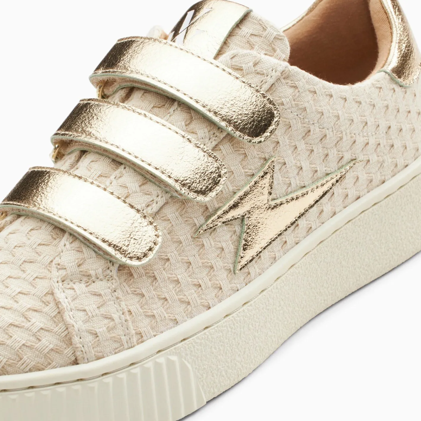 Vanessa Wu Baskets Eclair Louise Beige Et Or A Scratchs Outlet