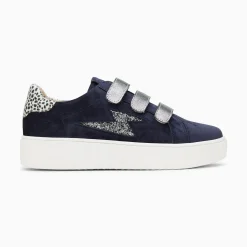 Vanessa Wu Baskets Eclair Maelle Bleu Et Anthracite A Scratchs New