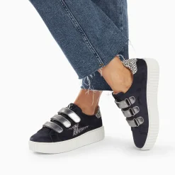 Vanessa Wu Baskets Eclair Maelle Bleu Et Anthracite A Scratchs New