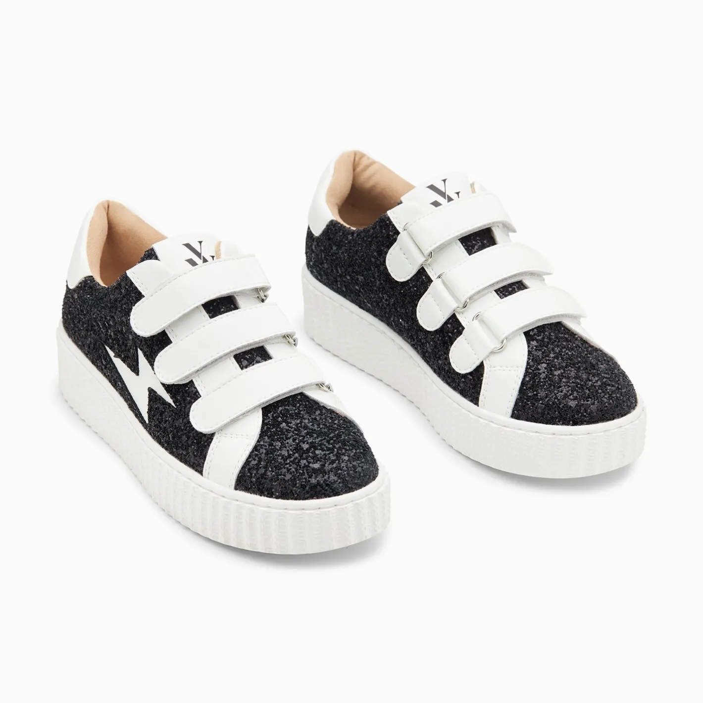 Vanessa Wu Baskets Eclair Marielle A Paillettes Noires New