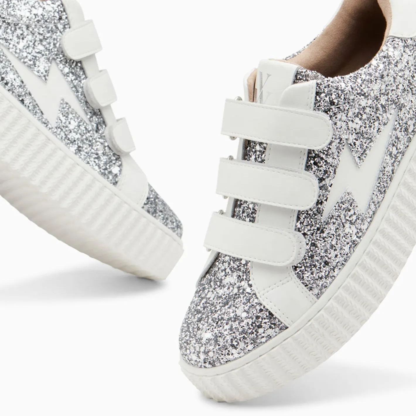 Vanessa Wu Baskets Eclair Marielle A Paillettes Argent Sale