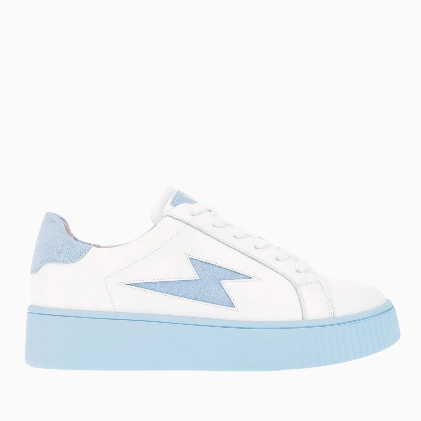 Vanessa Wu Baskets Eclair Melany Blanches A Semelle Bleue