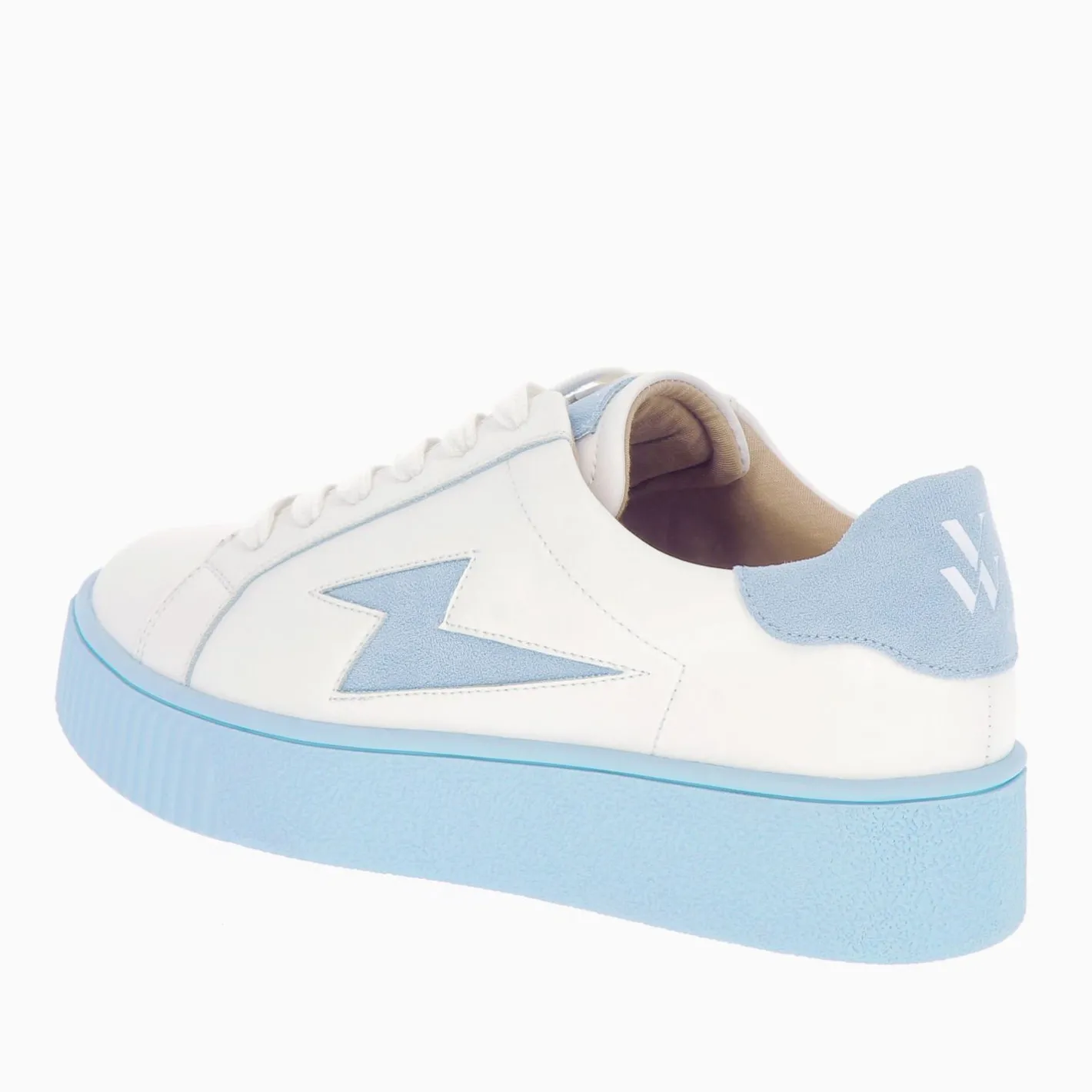 Vanessa Wu Baskets Eclair Melany Blanches A Semelle Bleue