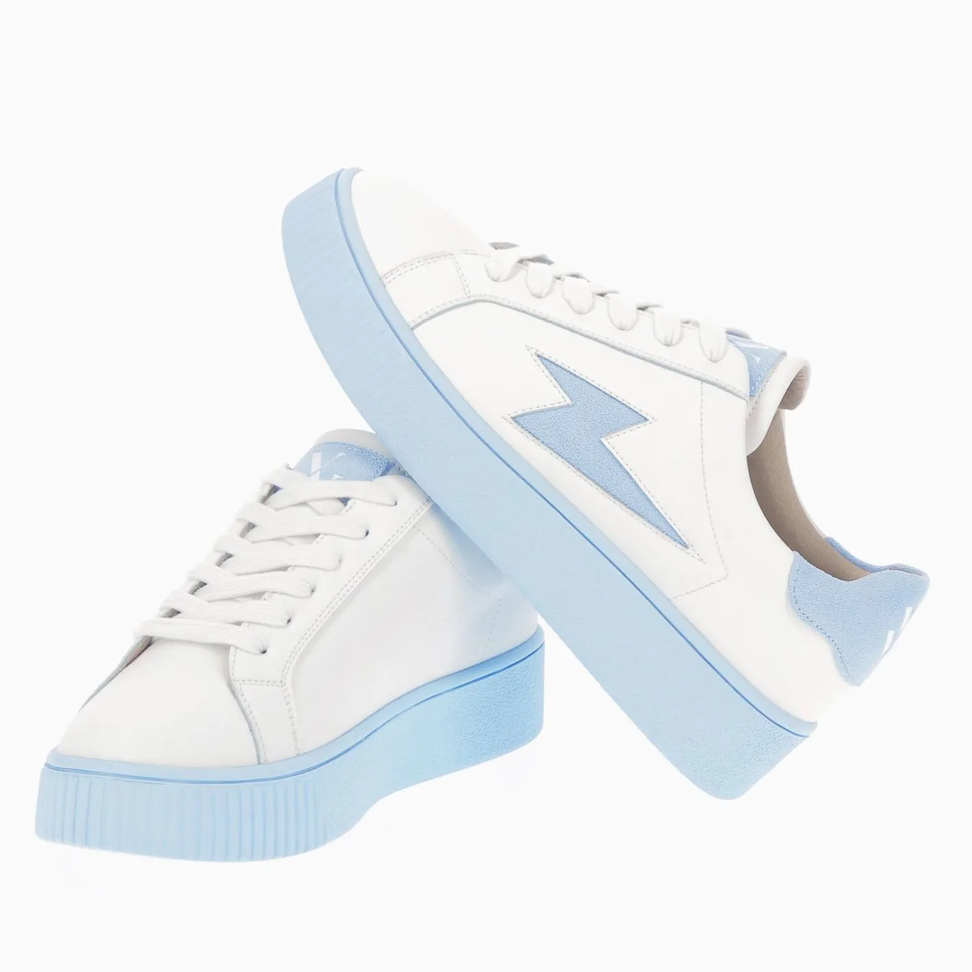 Vanessa Wu Baskets Eclair Melany Blanches A Semelle Bleue