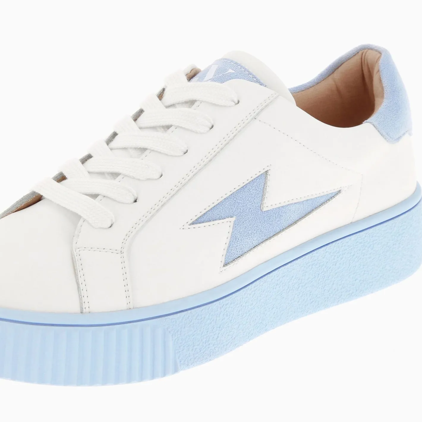 Vanessa Wu Baskets Eclair Melany Blanches A Semelle Bleue