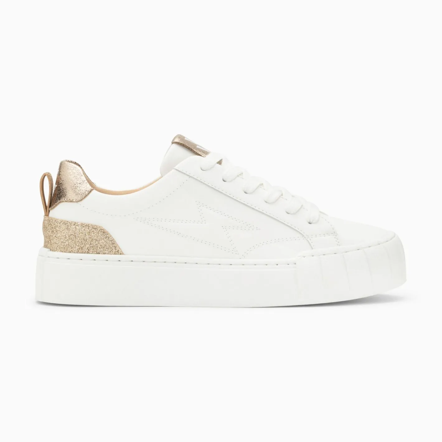 Vanessa Wu Baskets Eclair Miley Blanc Et Or A Lacets