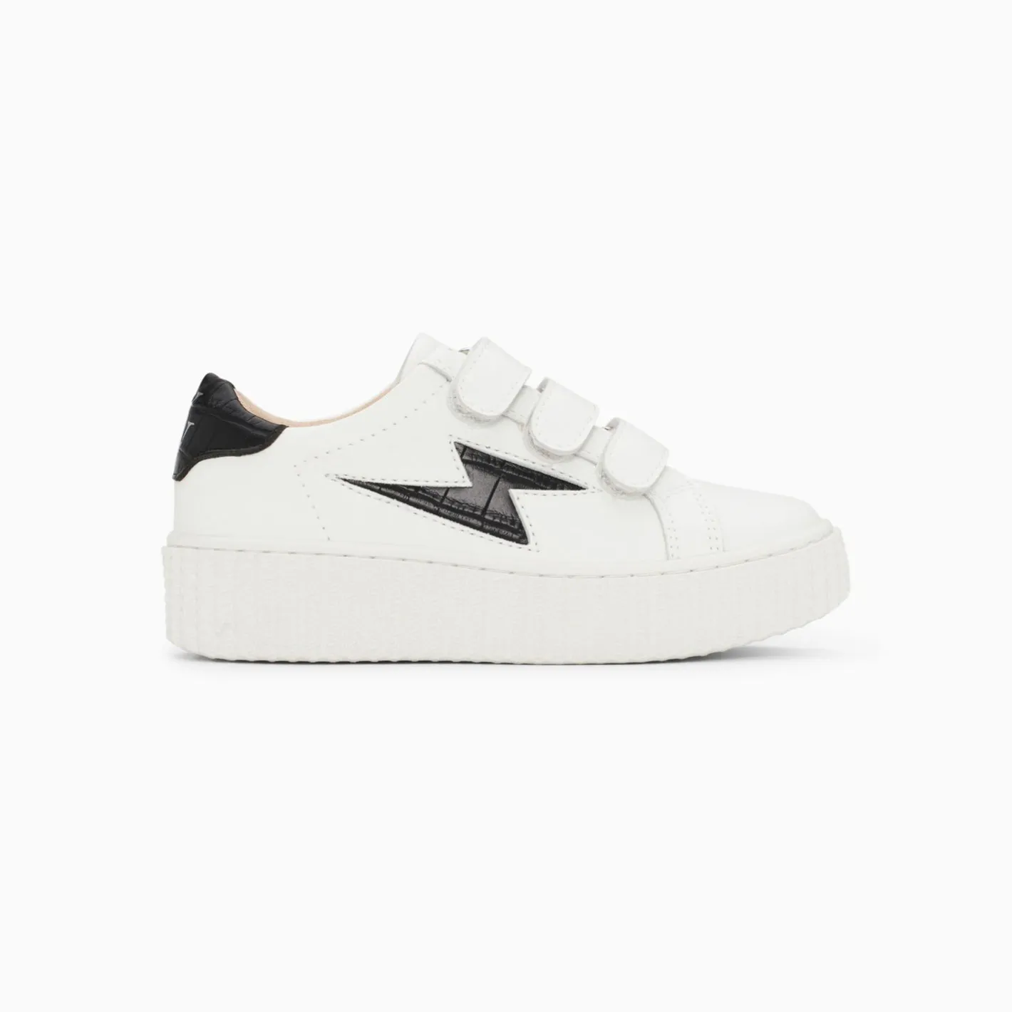 Vanessa Wu Baskets Eclair Mini Elsa Blanc Et Noir Croco A Scratchs Sale