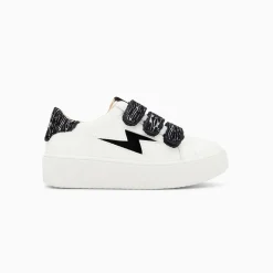 Vanessa Wu Baskets Eclair Mini Ingrid Blanc Et Noir Zebre A Scratchs Hot