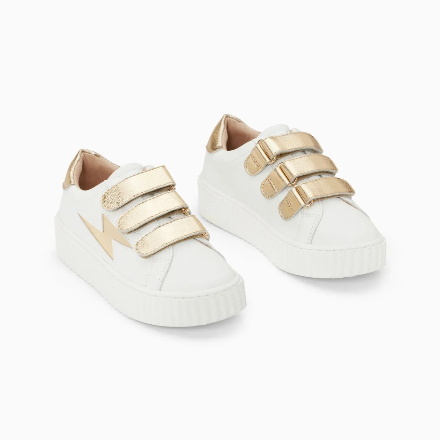 Vanessa Wu Baskets Eclair Mini Marilou Blanc Et Or A Scratchs Clearance