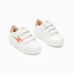 Vanessa Wu Baskets Eclair Mini Vicky Blanc Et Orange A Scratchs Clearance
