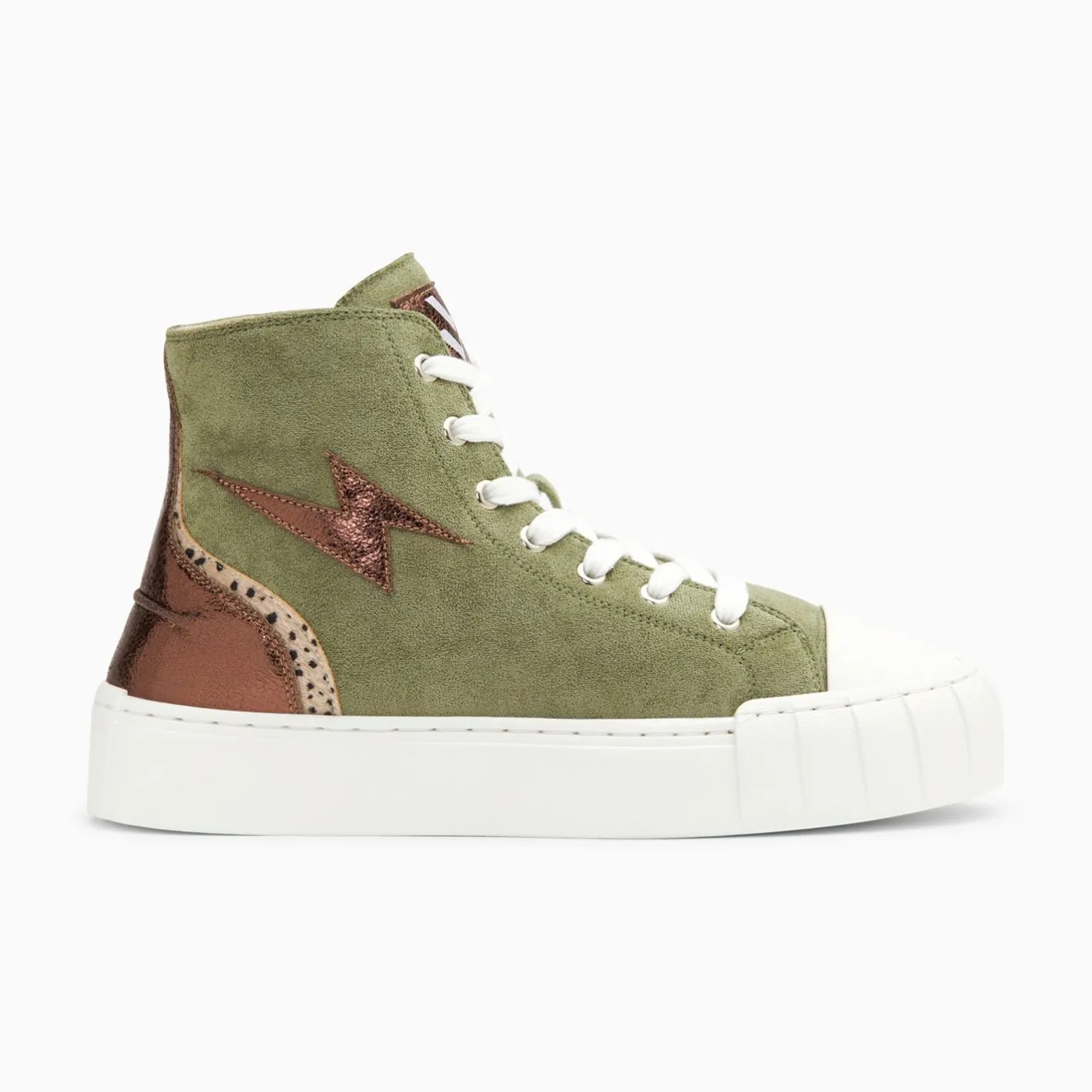Vanessa Wu Baskets Eclair Mucella Montantes Kaki Et Bronze Outlet