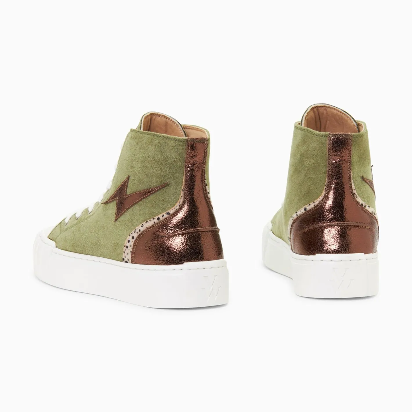 Vanessa Wu Baskets Eclair Mucella Montantes Kaki Et Bronze Outlet