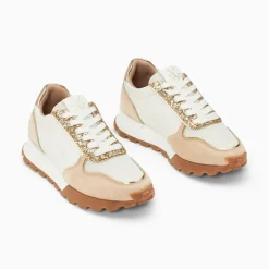 Vanessa Wu Baskets Eclair Paola Beige Et Or A Semelle Running Discount