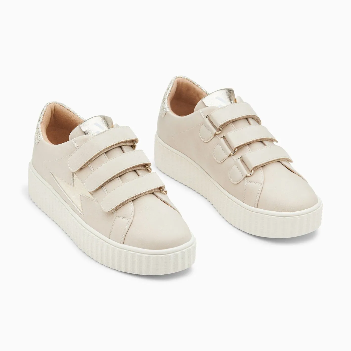 Vanessa Wu Baskets Eclair Pomeline Beige Et Or A Scratchs Sale