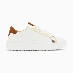 Vanessa Wu Baskets Eclair Romane Blanc Et Camel A Lacets Best