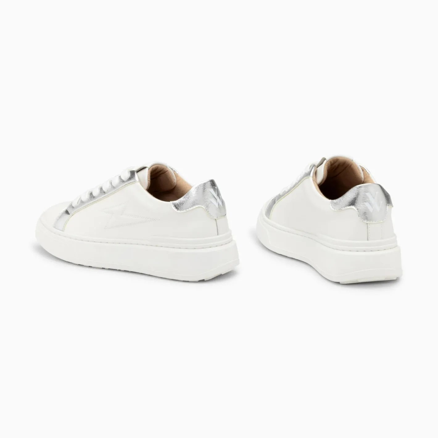 Vanessa Wu Baskets Eclair Romane Blanc Et Argent A Lacets Online