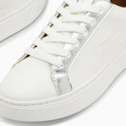Vanessa Wu Baskets Eclair Romane Blanc Et Argent A Lacets Online