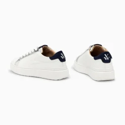 Vanessa Wu Baskets Eclair Romane Blanc Et Bleu A Lacets Best