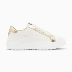 Vanessa Wu Baskets Eclair Romane Blanc Et Or A Lacets Sale