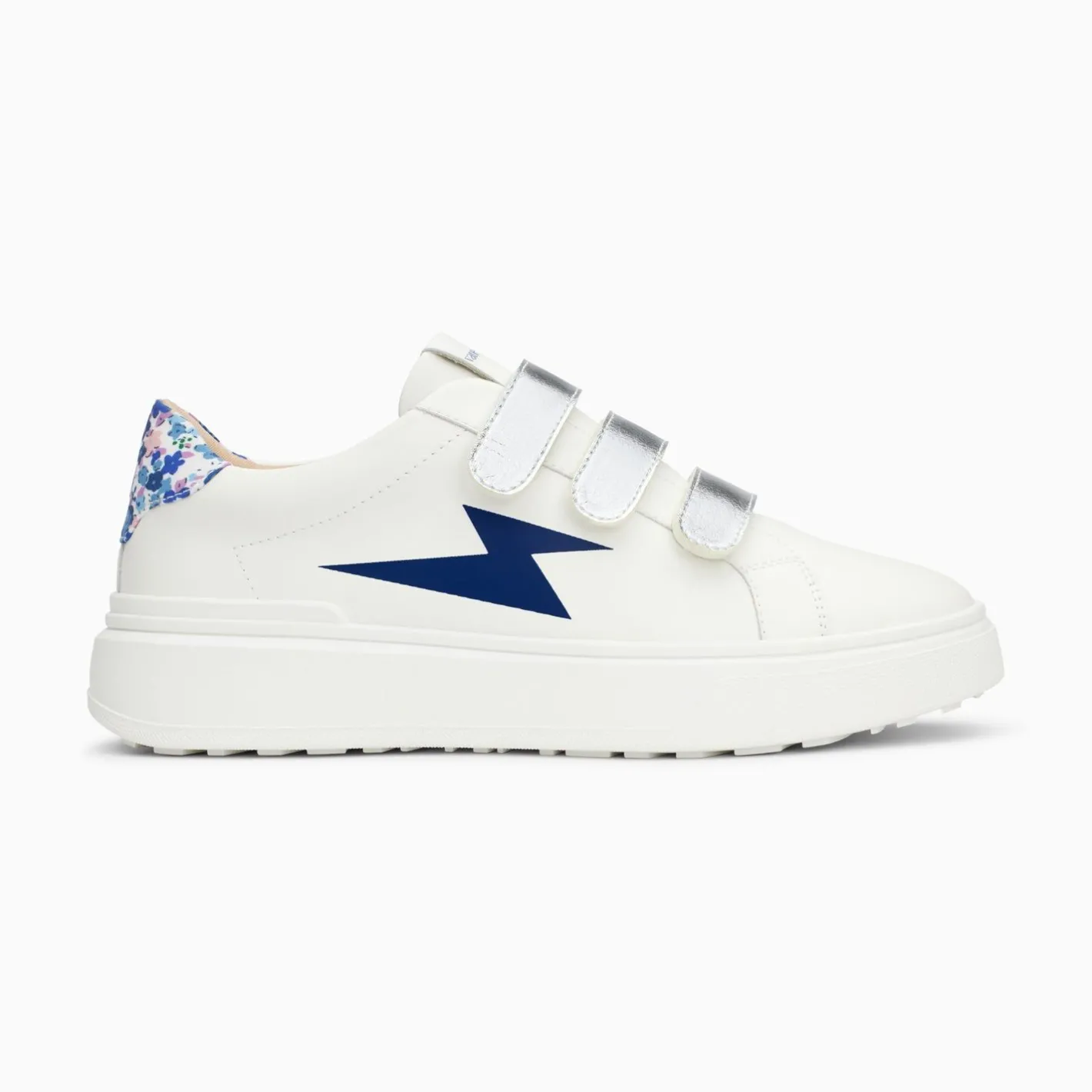 Vanessa Wu Baskets Eclair Salome Blanc Et Bleu A Scratchs Argent Sale