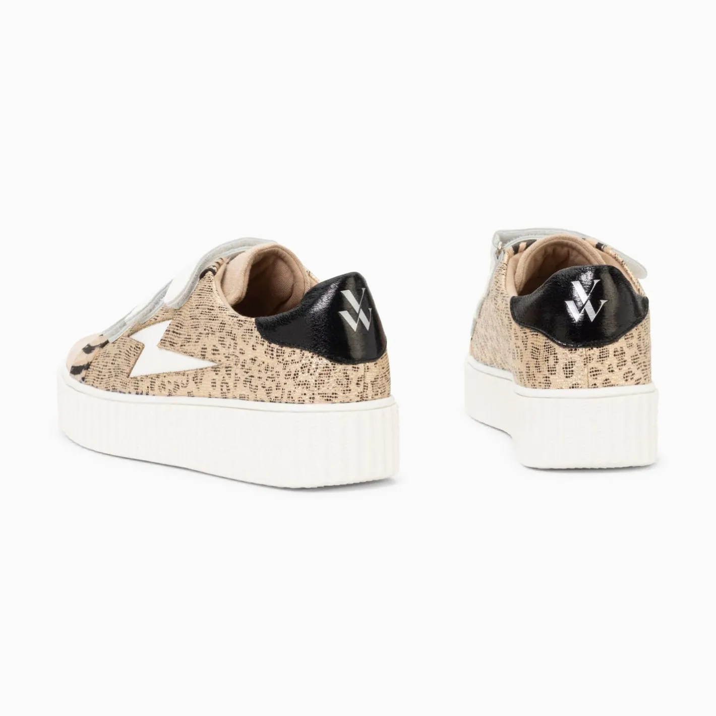 Vanessa Wu Baskets Eclair Scarlett Beiges A Imprime Leopard New