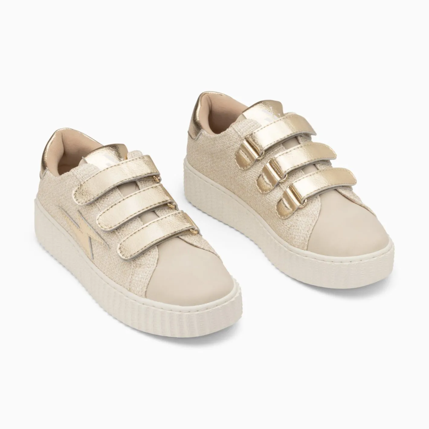 Vanessa Wu Baskets Eclair Summer Beige Et Or A Scratchs