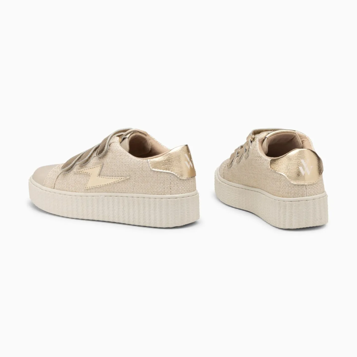 Vanessa Wu Baskets Eclair Summer Beige Et Or A Scratchs
