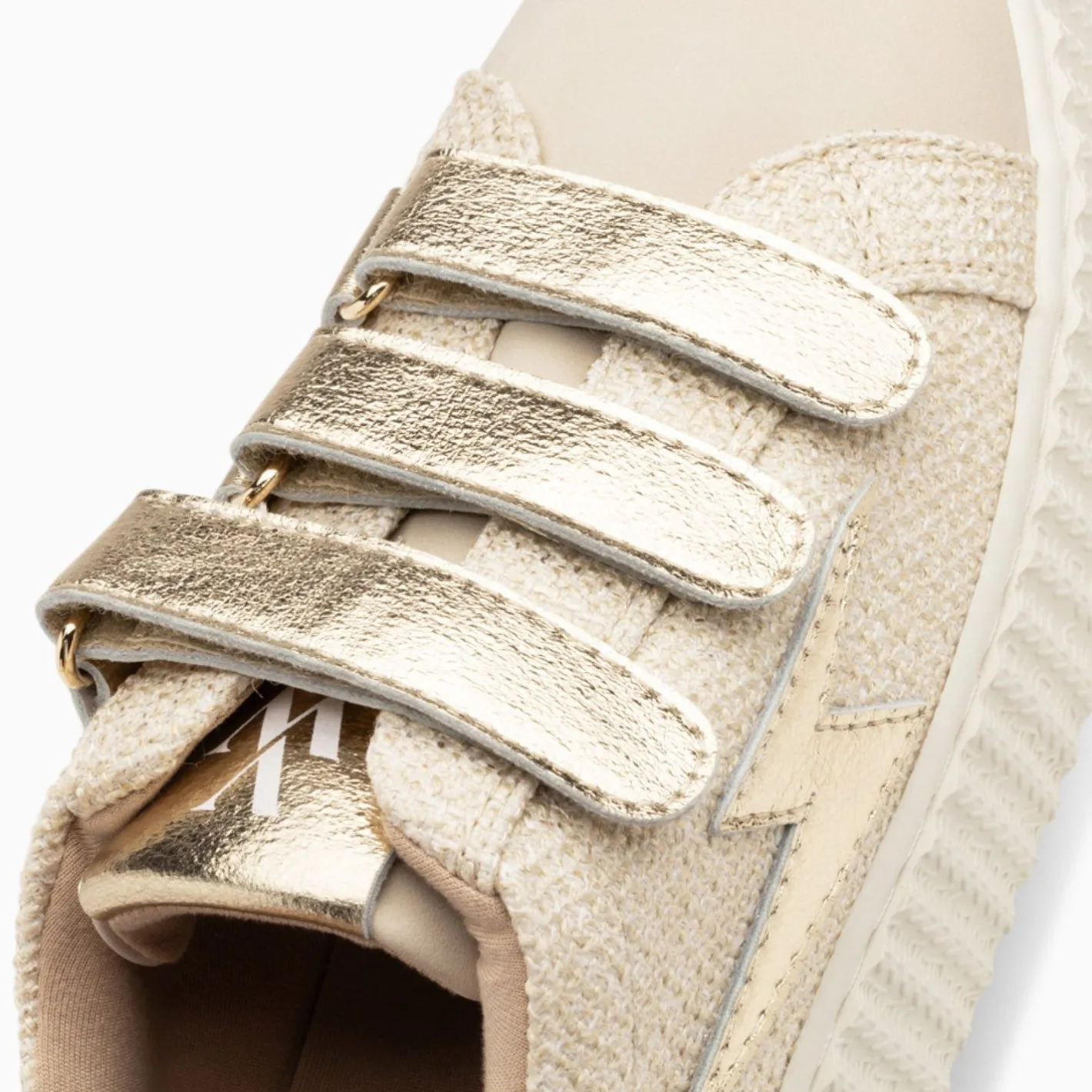 Vanessa Wu Baskets Eclair Summer Beige Et Or A Scratchs