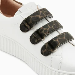 Vanessa Wu Baskets Eclair Thais Blanc Et Or A Scratchs Kaki