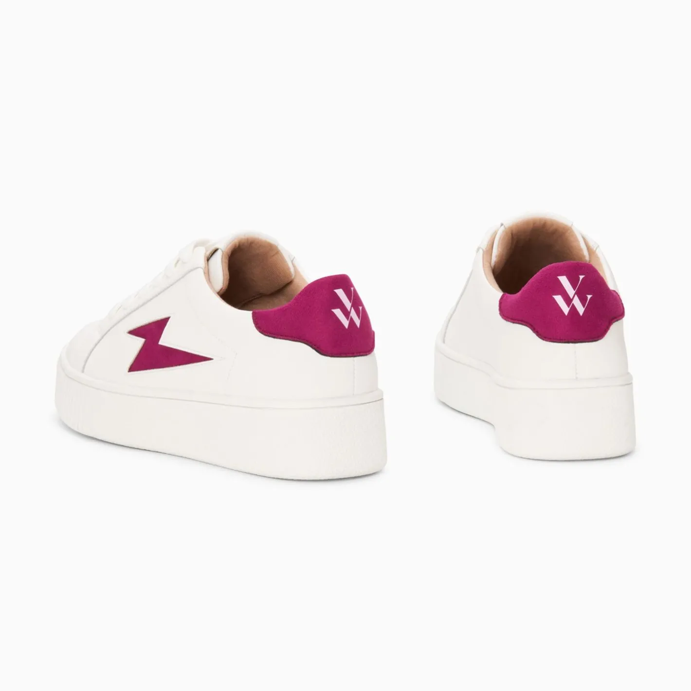 Vanessa Wu Baskets Eclair Tiff Blanc Et Magenta A Lacets Best