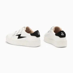 Vanessa Wu Baskets Eclair Vicky Blanc Et Noir A Scratchs Outlet