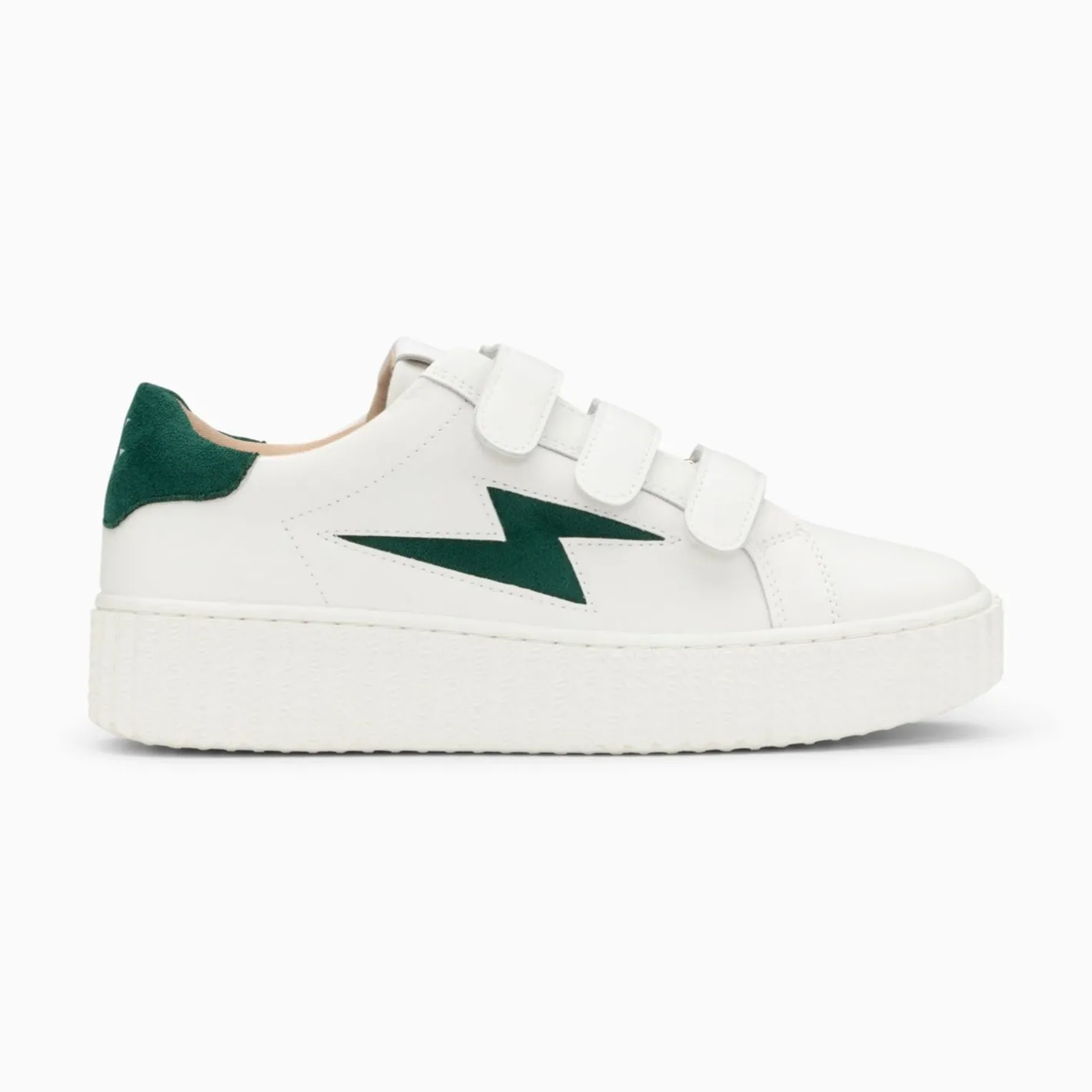 Vanessa Wu Baskets Eclair Vicky Blanc Et Vert Sapin A Scratchs New