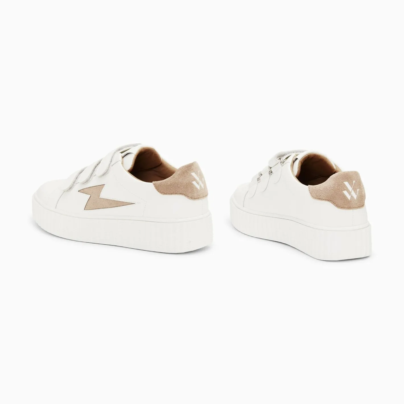 Vanessa Wu Baskets Eclair Vicky Blanc Et Beige A Scratchs Best
