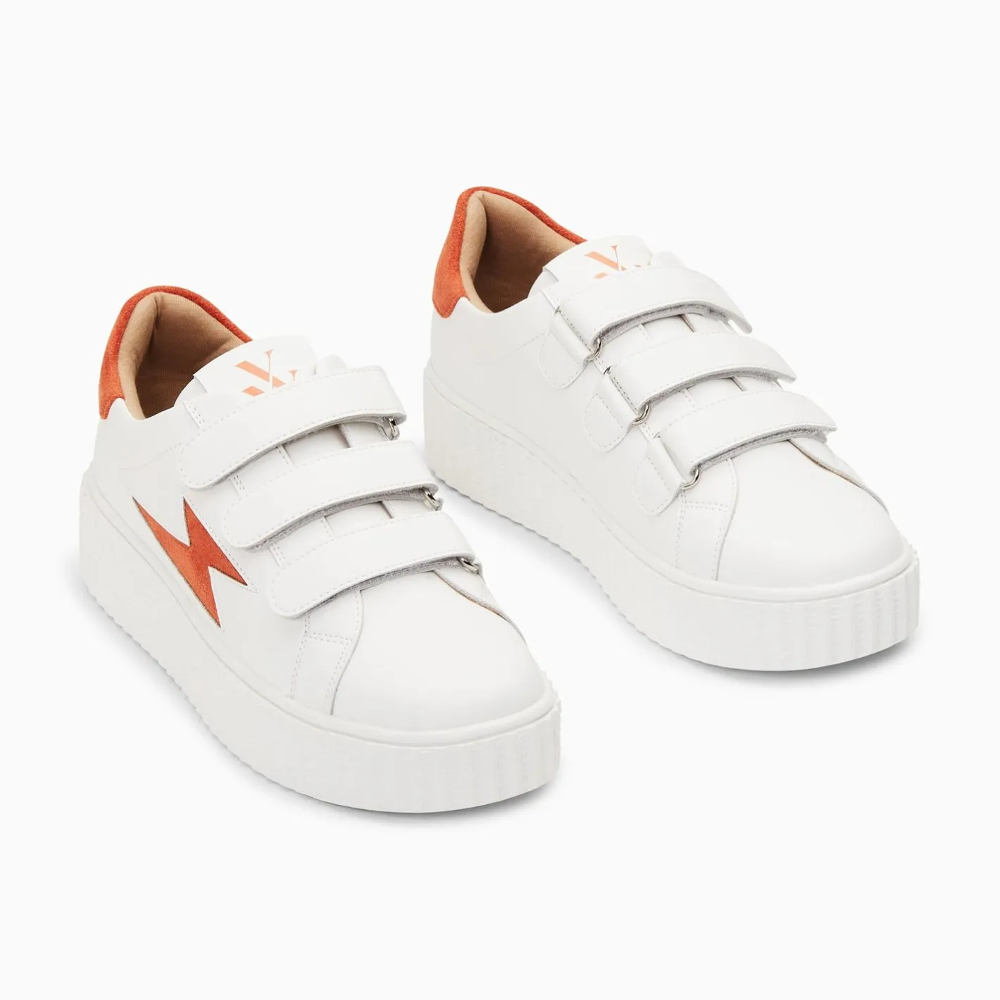 Vanessa Wu Baskets Eclair Vicky Blanc Et Orange A Scratchs