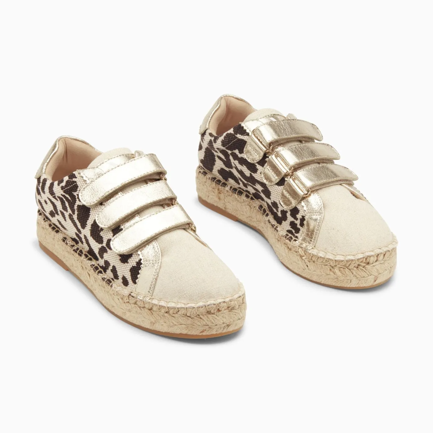 Vanessa Wu Baskets Espadrilles Alyssa Leopard Et Or A Scratchs Clearance