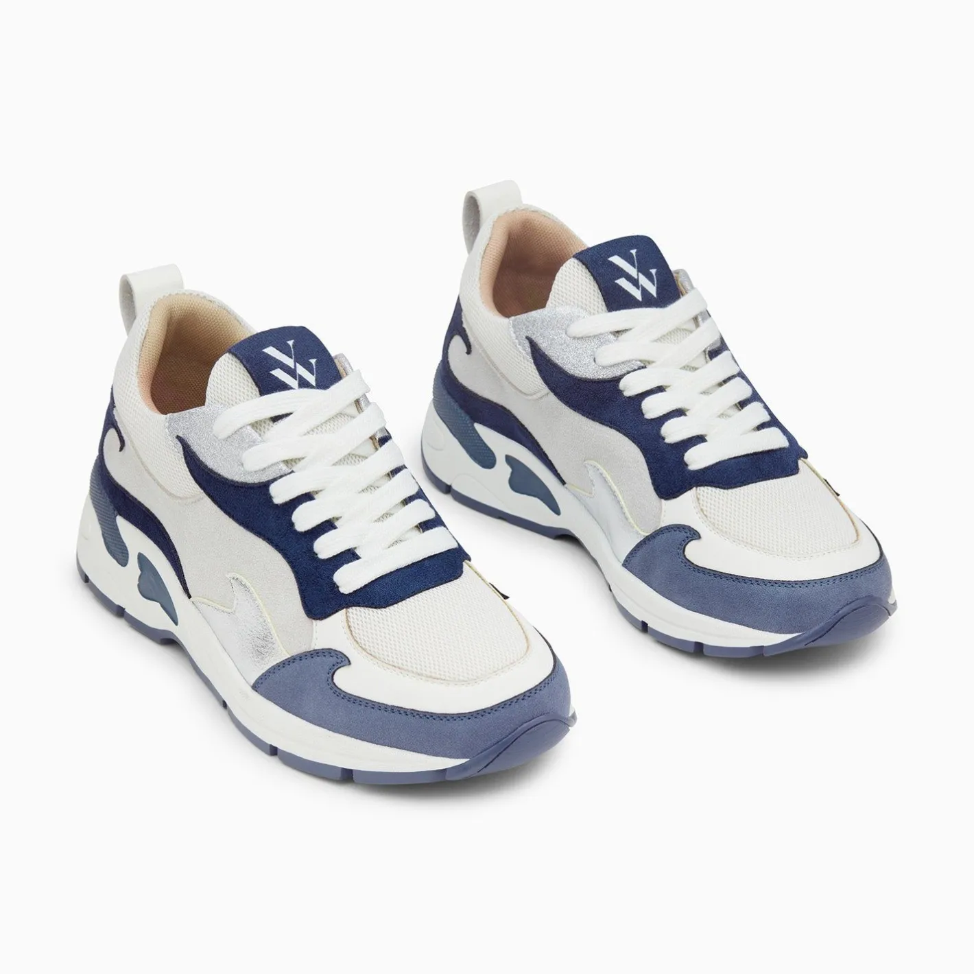 Vanessa Wu Baskets Flamme Arya Gris Et Bleu Sale