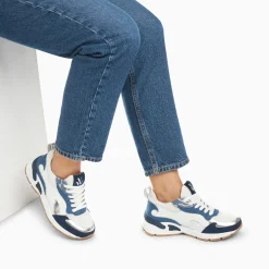 Vanessa Wu Baskets Flamme Juliette Blanc Et Denim New
