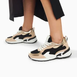 Vanessa Wu Baskets Flamme Juliette Noir Et Beige Sale
