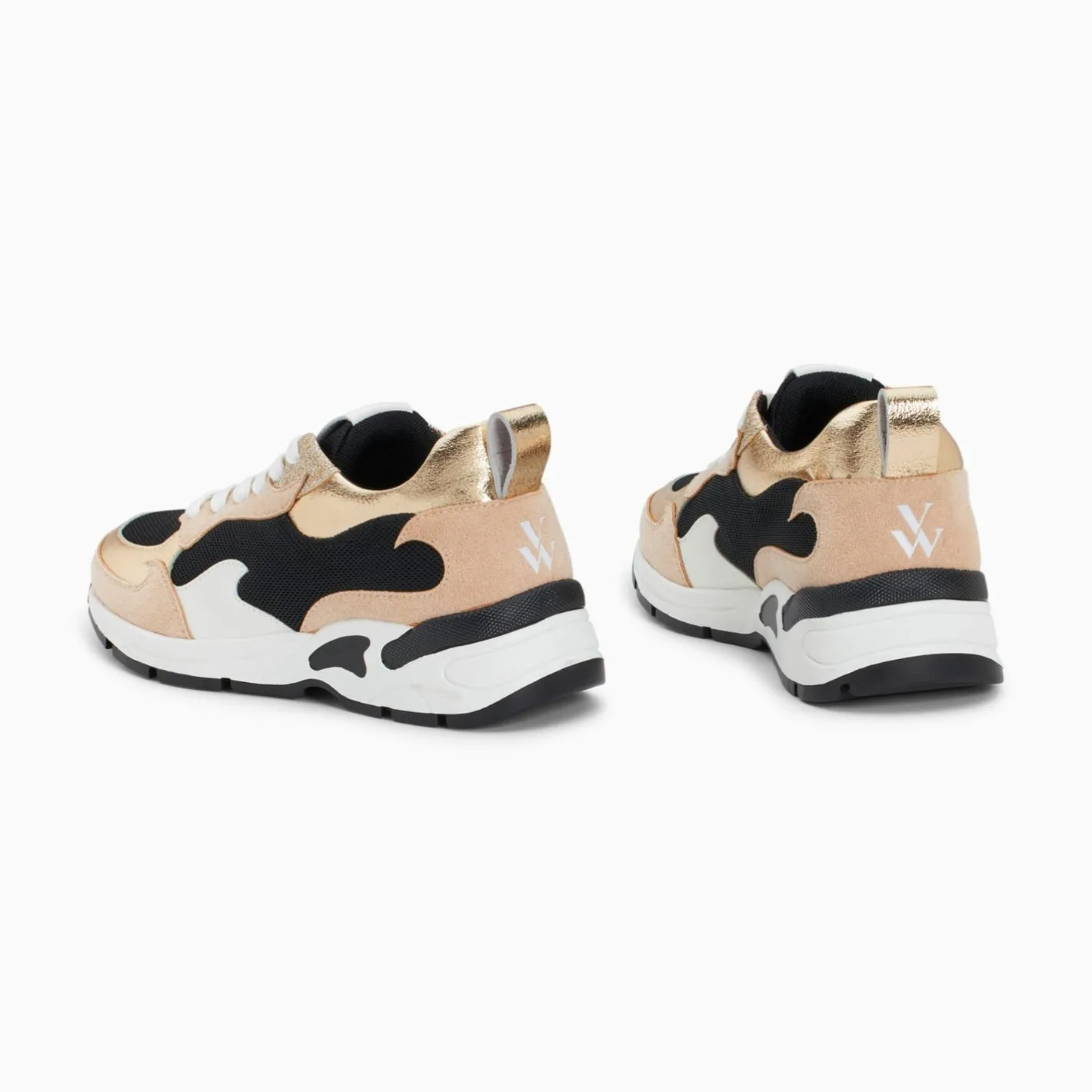 Vanessa Wu Baskets Flamme Juliette Noir Et Beige Sale